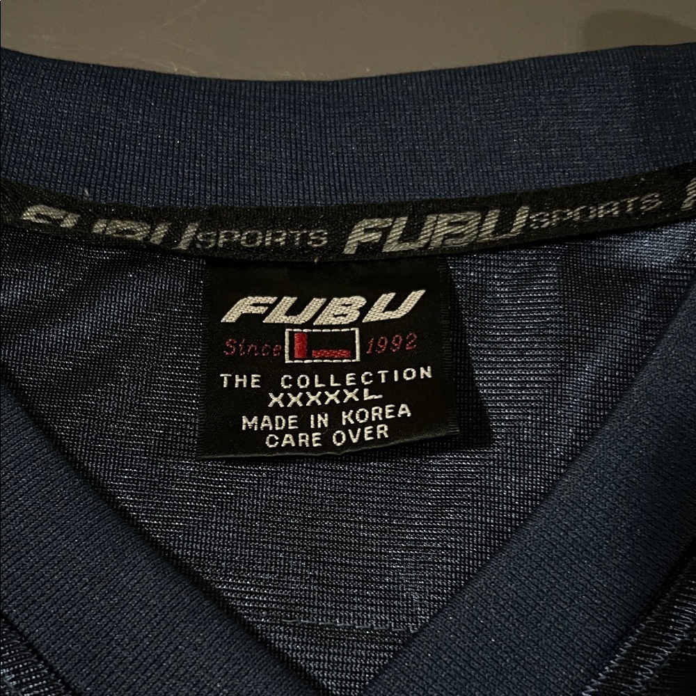 FUBU Navy Blue and Black Sports Jersey